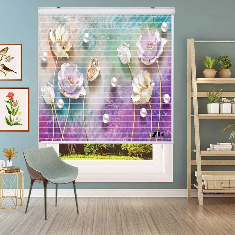 پرده زبرا زیو مدل سیلوئت کد 3D1154 سایز 150x150 سانتی متر