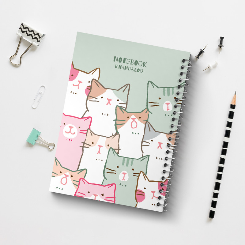 دفتر مشق 100 برگ خندالو طرح گربه های کیوت کد N1359