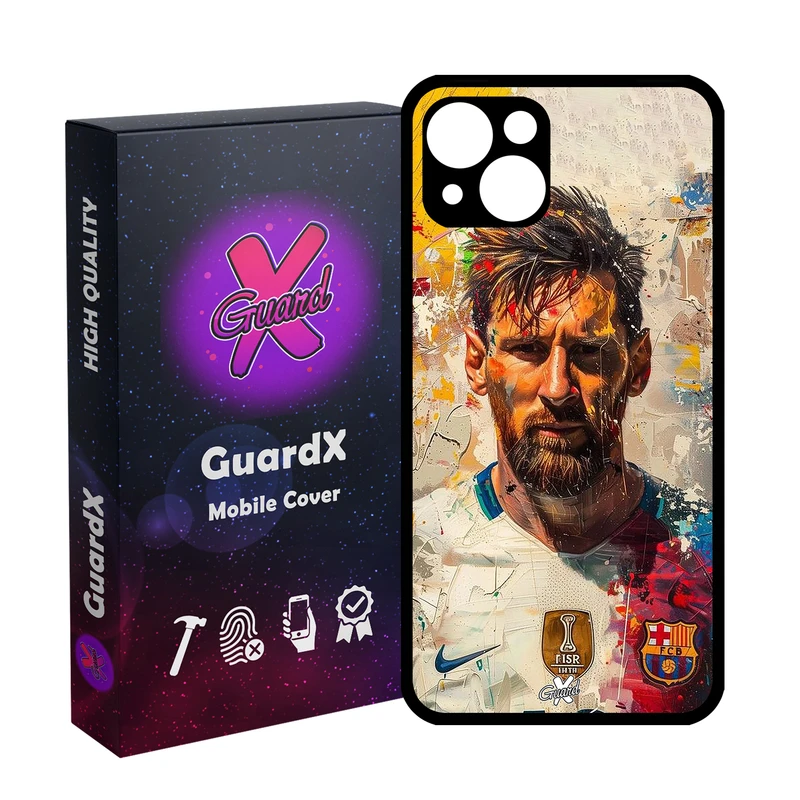 کاور گارد ایکس طرح لیونل مسی مدل Glass10703 مناسب برای گوشی موبایل اپل iPhone 13
