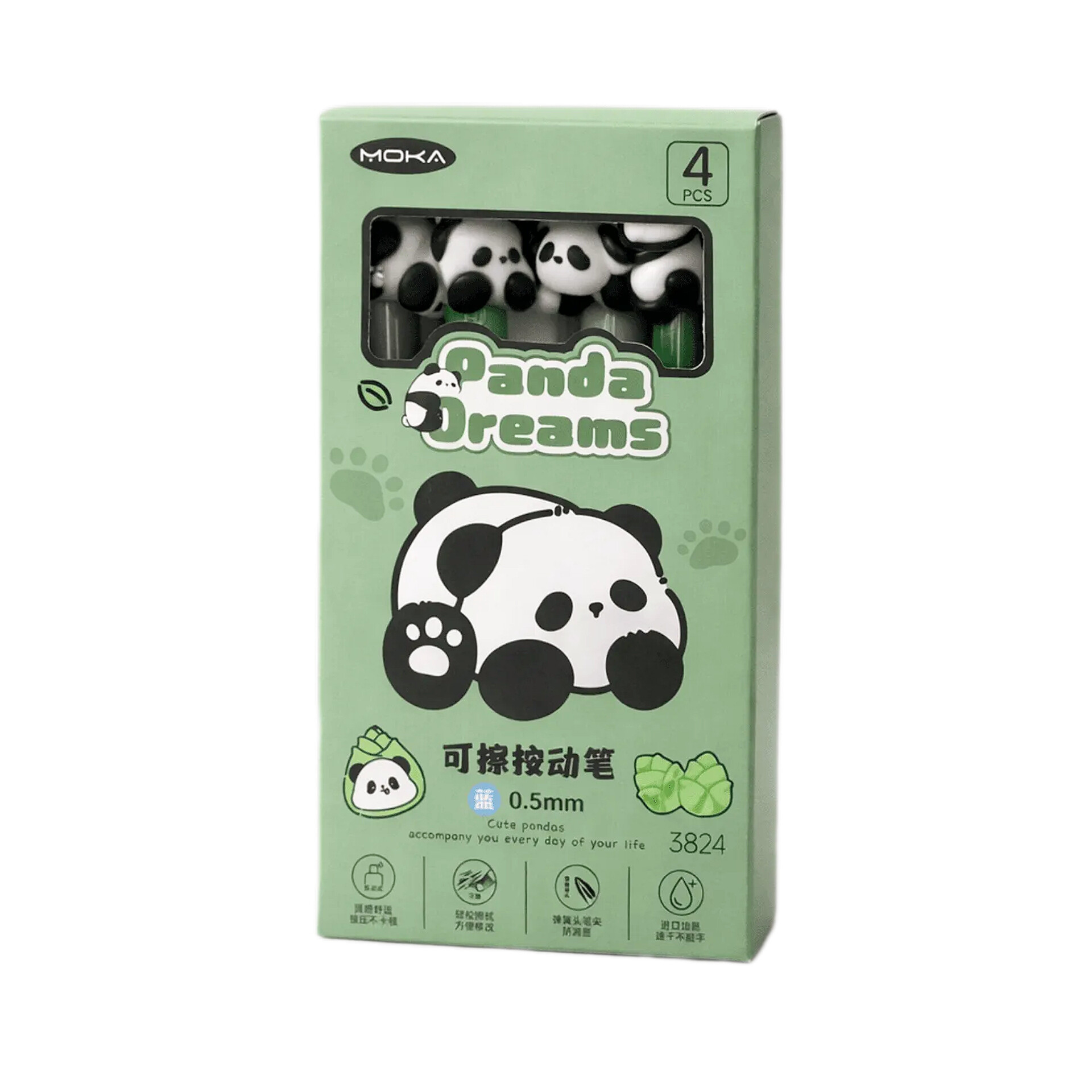 ست خودکار و روان نویس 0.5 میلی متری موکا مدل Panda Dreams بسته 4 عددی