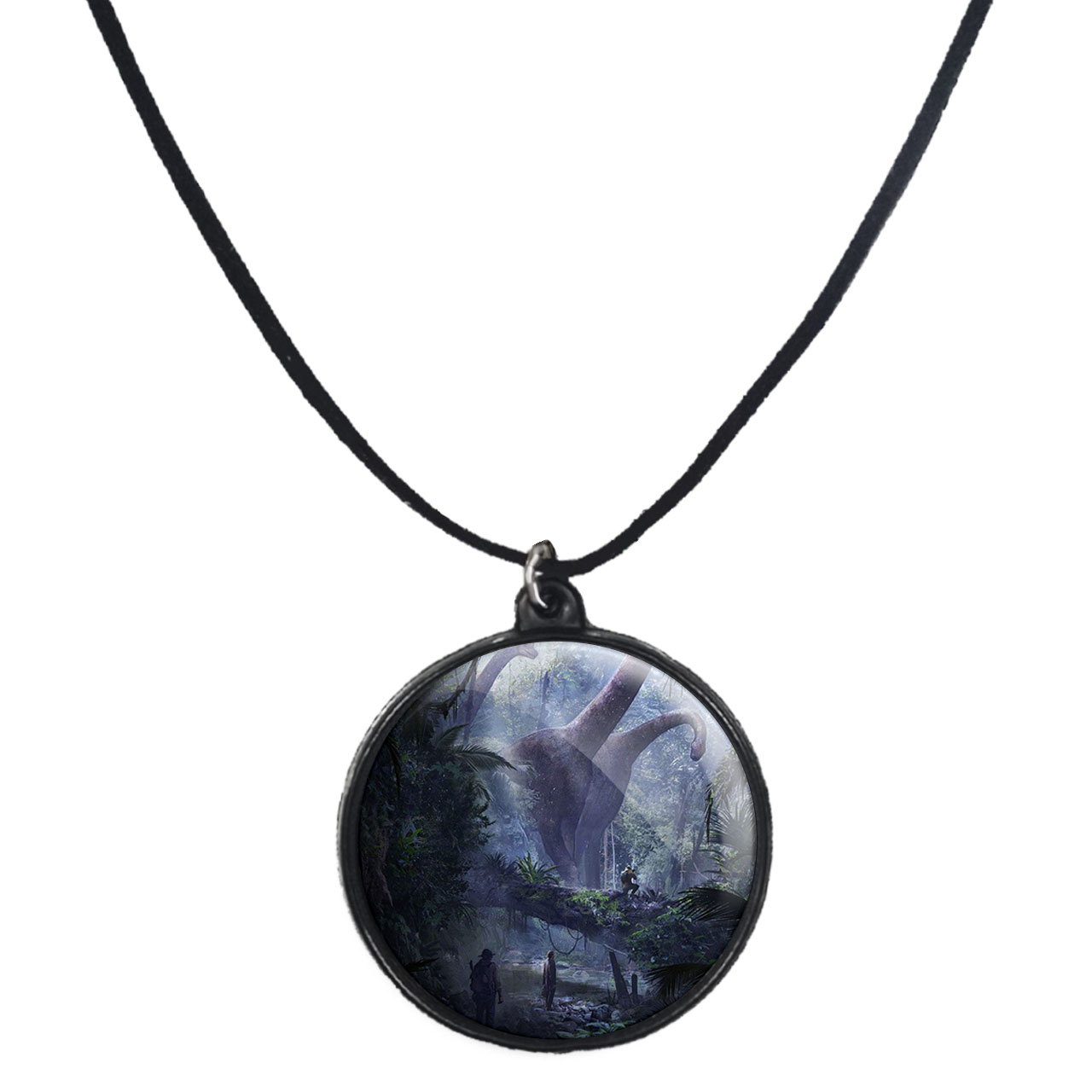 گردنبند پرمانه طرح دایناسور ها کد pmb.23361 مدل دو طرفه