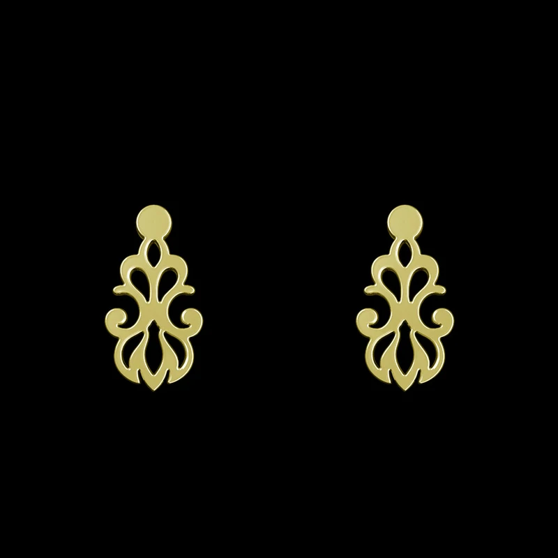 گوشواره طلا 18 عیار زنانه مدوپد مدل اسلیمی کد GA1-15296