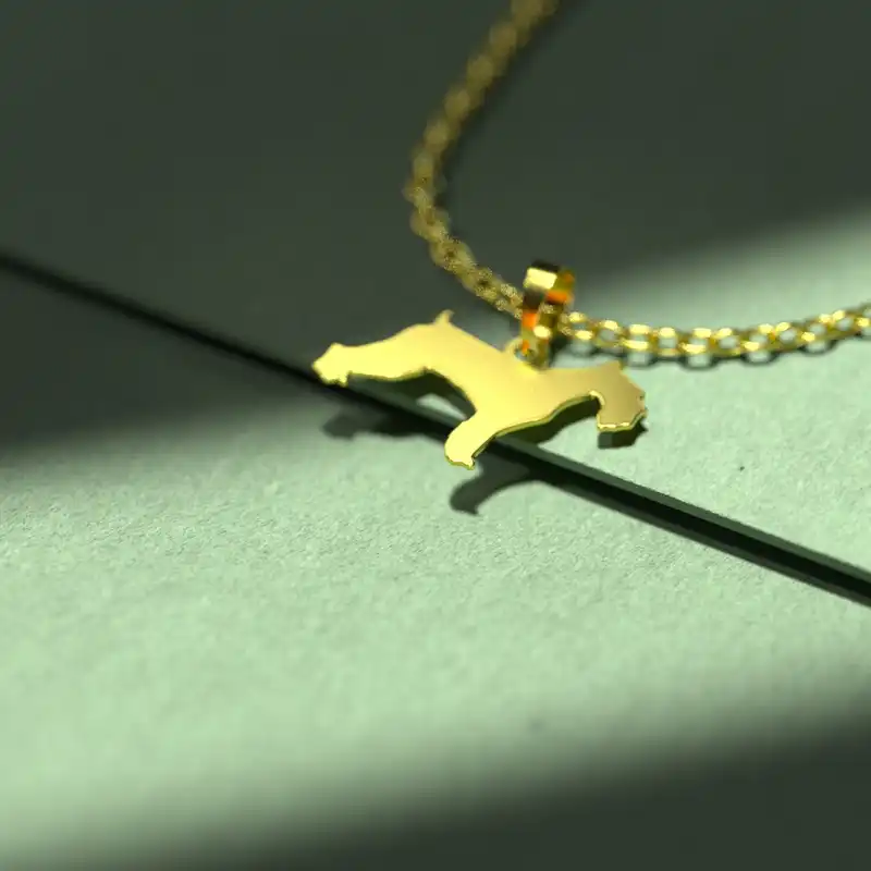 گردنبند طلا 18 عیار زنانه مدوپد مدل سگ کد J3-1-1043