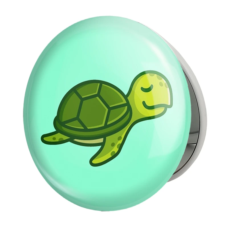 آینه جیبی خندالو طرح حیوانات بامزه لاکپشت مدل تاشو کد 28169 