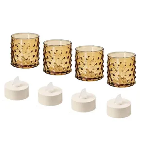 جاشمعی ایکیا مدل HUTLÖS  به همراه شمع LED مجموعه 8 عددی