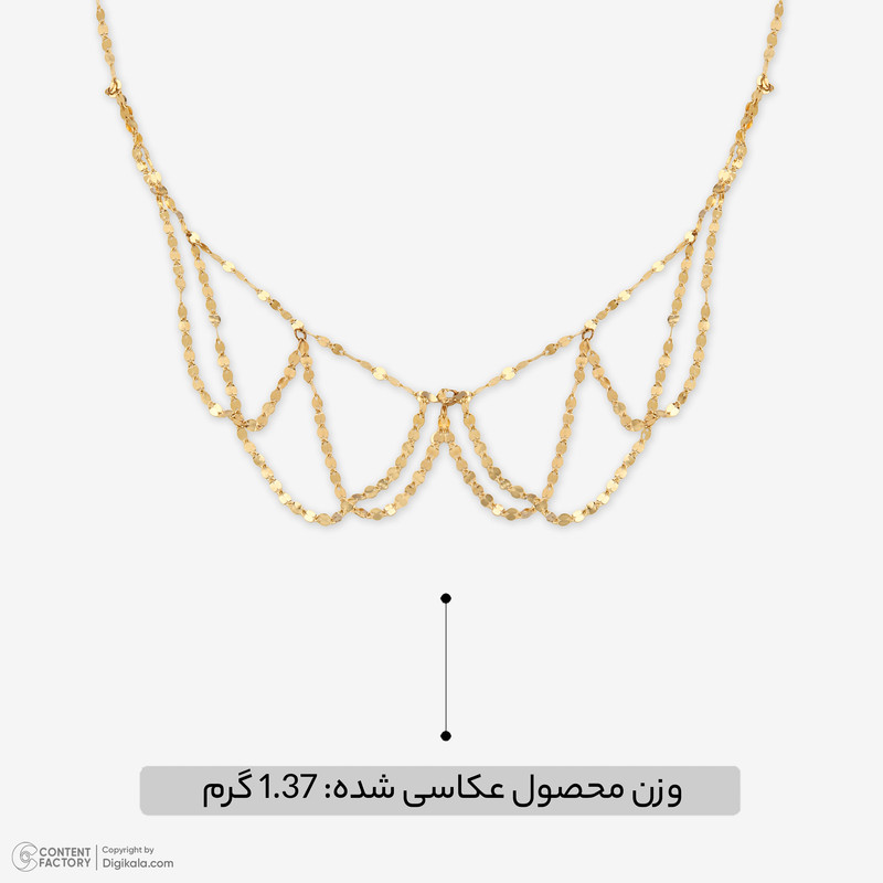 گردنبند طلا 18 عیار زنانه با زنجیر پولکی گالری طلای مهرسین مدل AMG8024