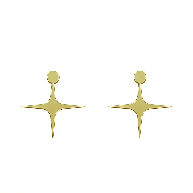 گوشواره طلا 18 عیار زنانه مدوپد مدل ستاره کد GA1-15496