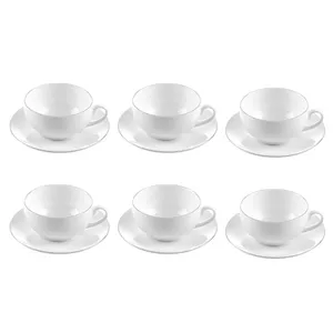 ست فنجان و نعلبکی 12 پارچه 6 نفره چینی زرین ایران مدل کاپوچینو ایتالیا اف 10 سمن درجه عالی