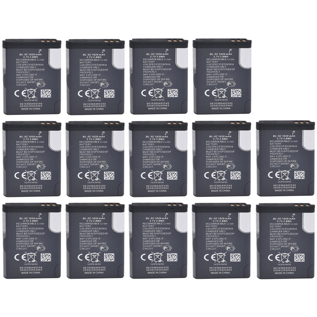 باتری موبایل مدل BL-5C با ظرفیت 1020میلی آمپرساعت مناسب برای گوشی موبایل نوکیا 5C بسته 14 عددی