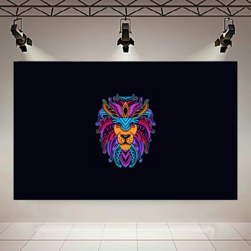 پوستر مدل پارچه ای طرح بلک لایت شیر مینیمال کد AR31191