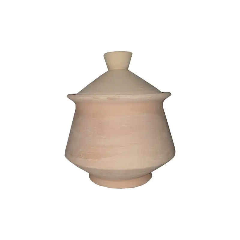 قندان سفالی خام مدل دیگچه