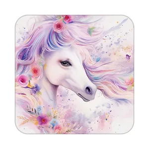 زیر لیوانی کاکتی طرح اسب تک شاخ و یونیکورن مدل mp31721