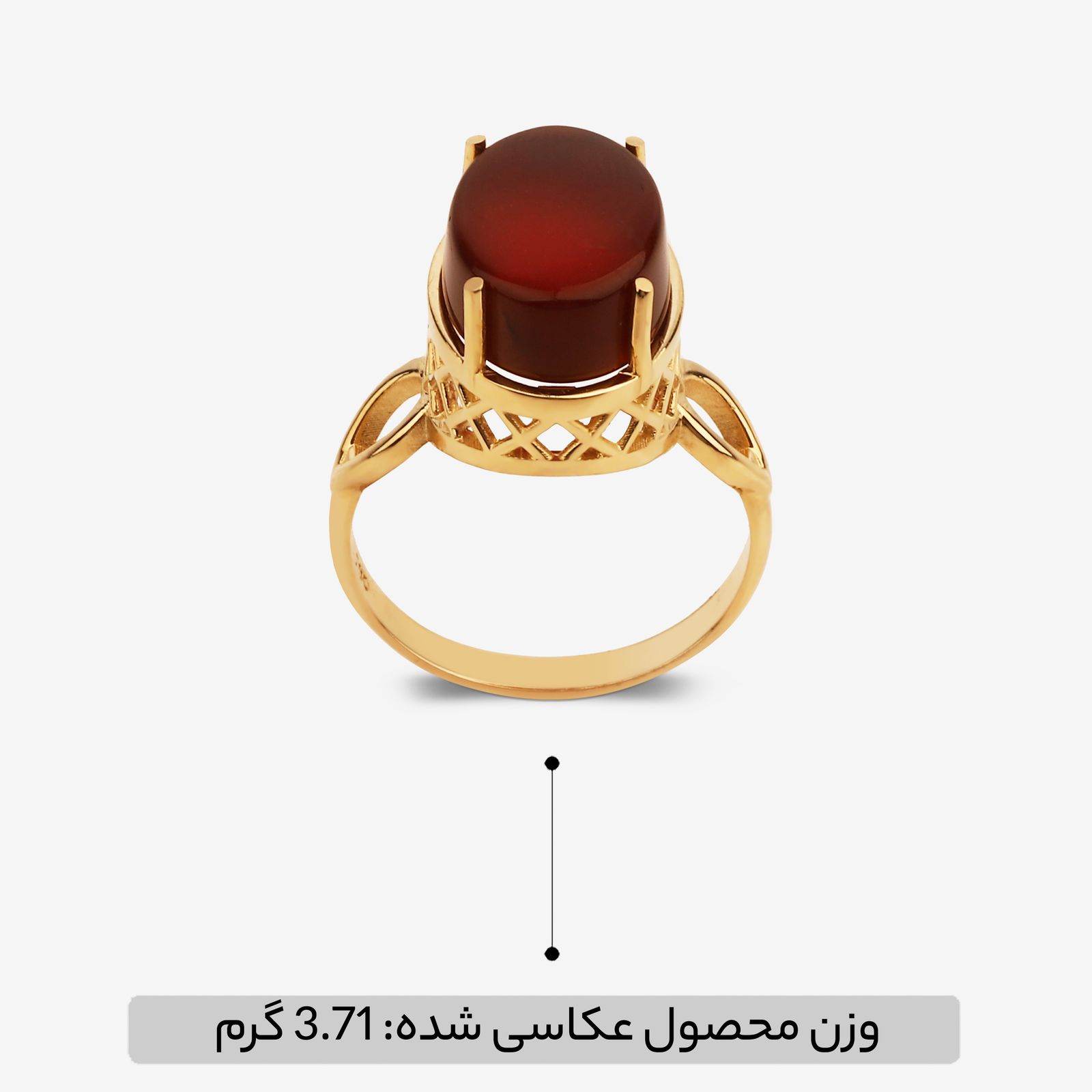 انگشتر طلا کم اجرت 18 عیار زنانه گلدم مدل R344008 سایز 56 -  - 6