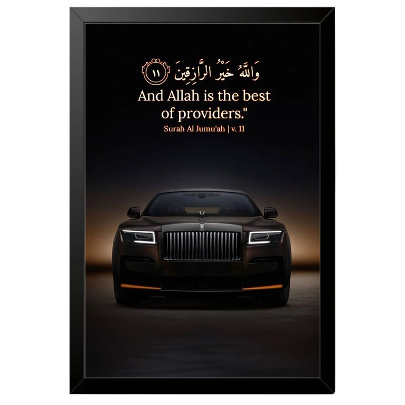 تابلو بکلیت طرح ماشین و خودرو رولز رویس Rolls-Royce مدل B-po1952 فریم مشکی