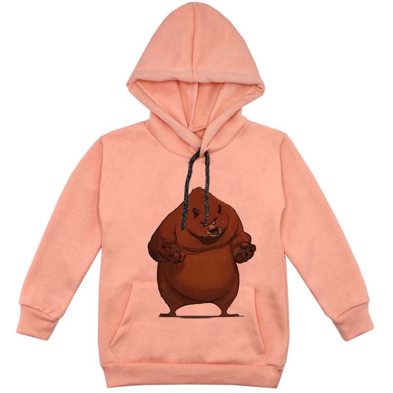 هودی پسرانه مدل خرس کد F119 رنگ گلبهی