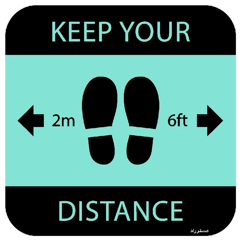 برچسب ایمنی مستر راد طرح لطفا فاصله اجتماعی را رعایت فرمایید کد HSE1317