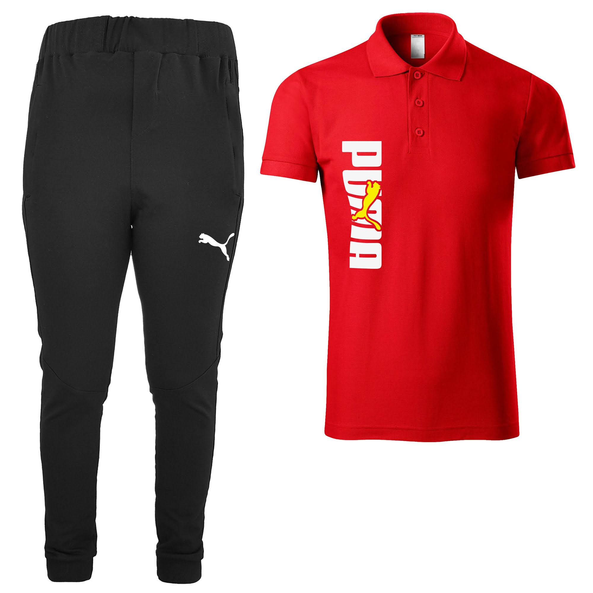 ست پولوشرت و شلوار مردانه مدل 00506145 رنگ قرمز