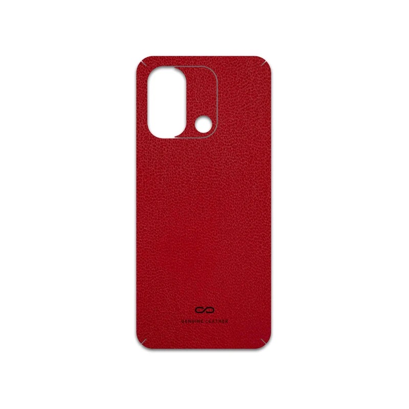 برچسب پوششی ماهوت مدل Red-Leather مناسب برای گوشی موبایل شیائومی Redmi 12C