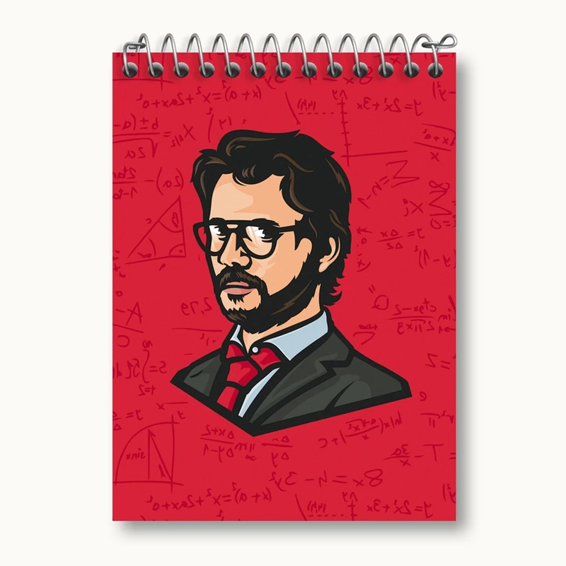 دفتر یادداشت 50 برگ خندالو مدل پروفسور سریال Money Heist کد 3234