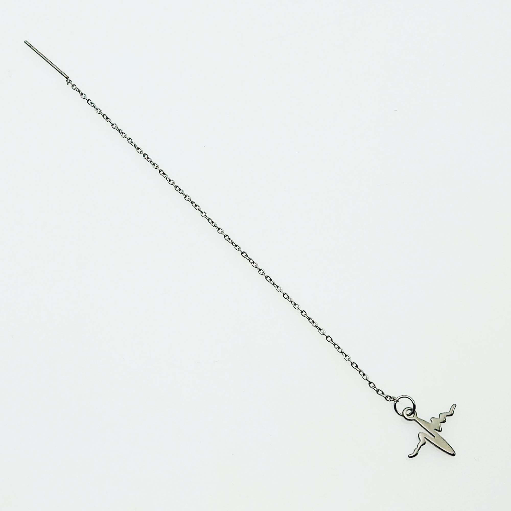 گوشواره زنانه مدل بخیه ای طرح ضربان کد 480GUZ