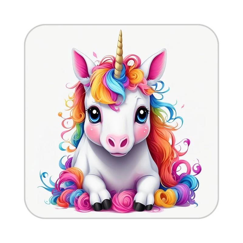 زیر لیوانی کاکتی طرح اسب تک شاخ و یونیکورن مدل mp30958