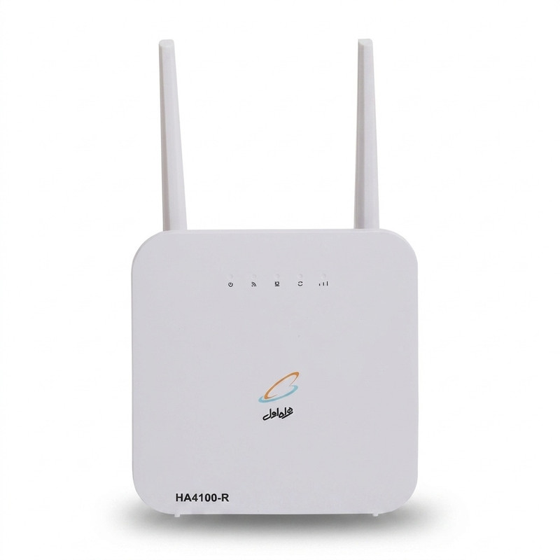 مودم روتر رومیزی 4G LTE همراه اول مدل HA4100 با پشتیبانی از 32 کاربر، SMS، VPN و Wi-Fi، دارای 2 آنتن MIMO و درگاه LAN RJ45، به‌همراه کارت فعال‌سازی سیم‌کارت اعتباری و 70 گیگابایت اینترنت هدیه