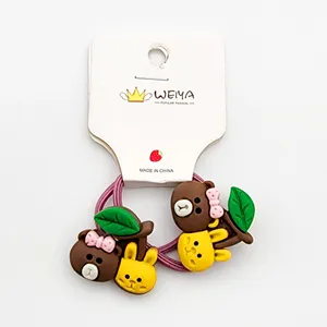 کش مو دخترانه مدل خرس و خرگوش کد KSH641 بسته 2 عددی