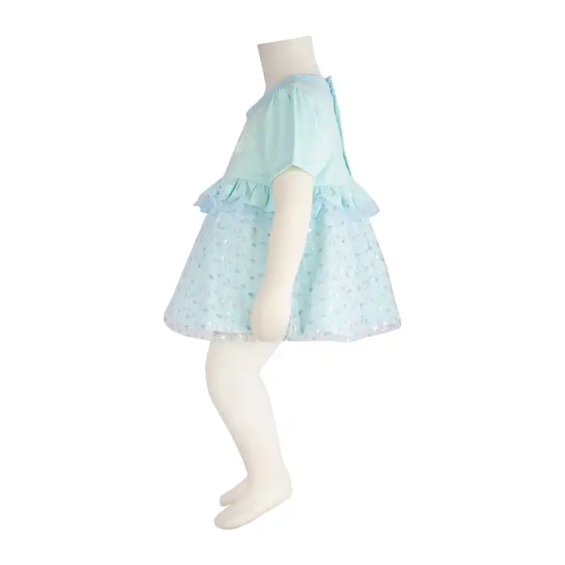 ست پیراهن و شورت نوزادی آدمک مدل پروانه کد 127400 رنگ فیروزه ای