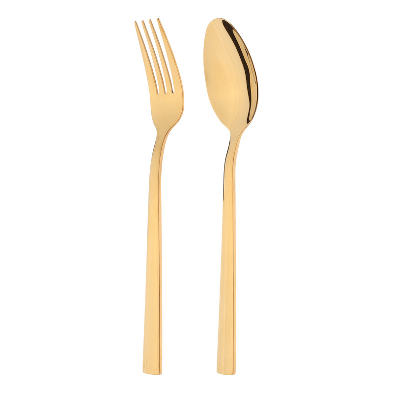 سرویس قاشق و چنگال 12 پارچه 6 نفره سانلی مدل پولاریس گلدن 2867G