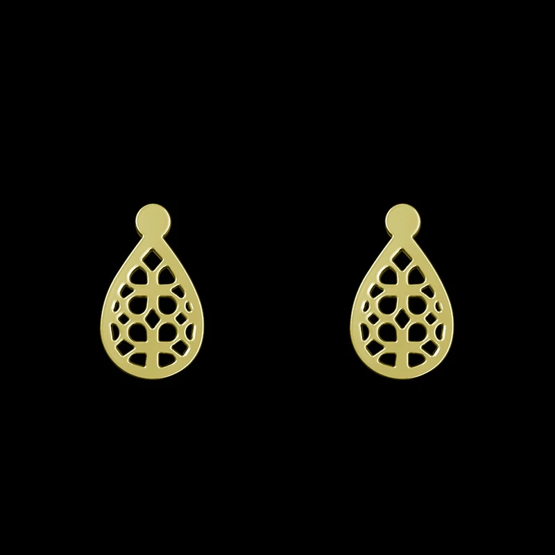 گوشواره طلا 18 عیار زنانه مدوپد مدل هندسی کد GA1-13289