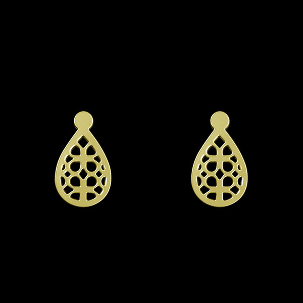 گوشواره طلا 18 عیار زنانه مدوپد مدل هندسی کد GA1-13289
