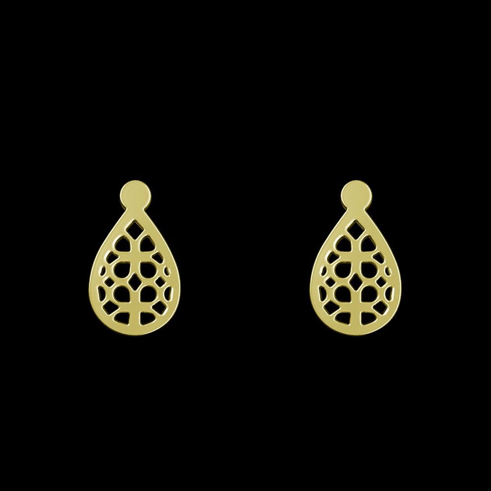 گوشواره طلا 18 عیار زنانه مدوپد مدل هندسی کد GA1-13289 -  - 1