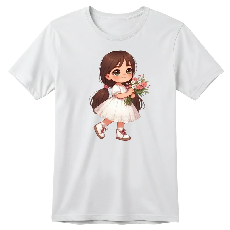 تی‌شرت آستین کوتاه بچگانه مدل دخترک کد p4 