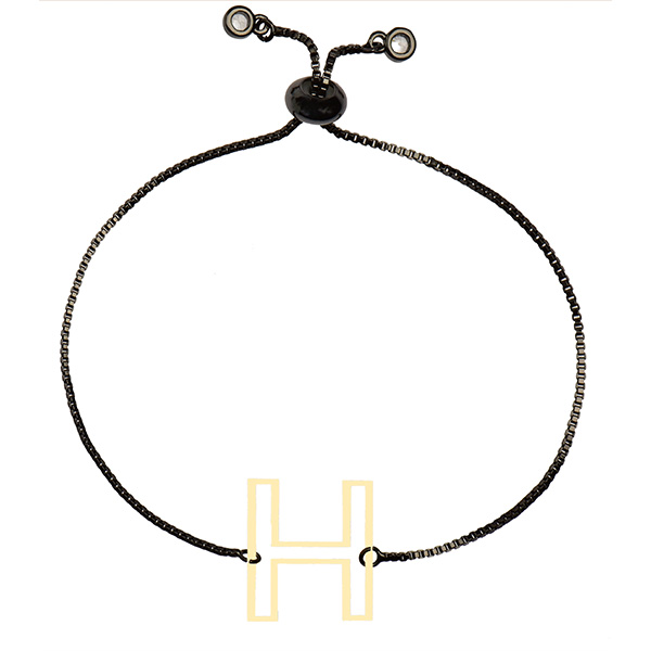 دستبند طلا 18 عیار دخترانه کرابو طرح حرف H مدل Krd1677