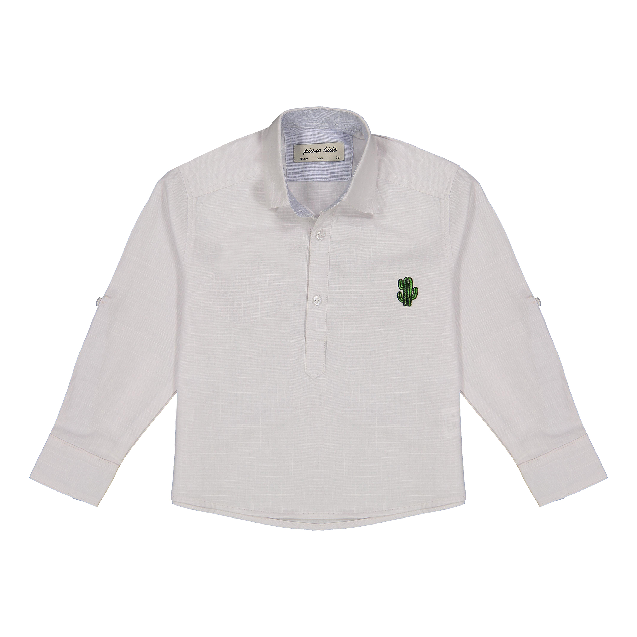 پیراهن پسرانه پیانو مدل 11068 رنگ سفید
