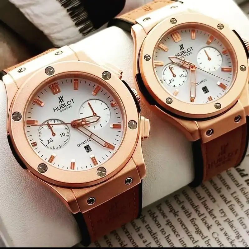 ست ساعت مچی عقربه ای زنانه و مردانه  مدل تک موتور ساده