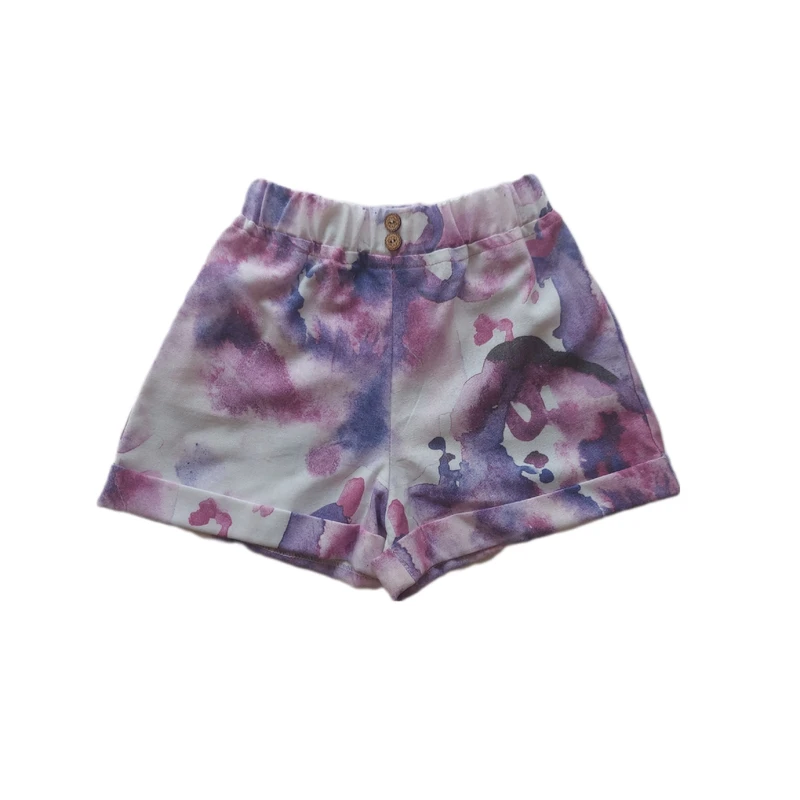 شلوارک دخترانه مدل لینن طرحدار مدل 002