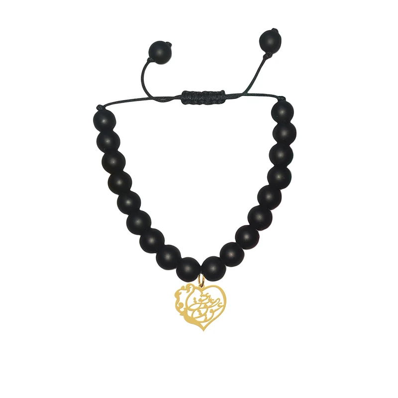 دستبند مهره ای زنانه هایکا مدل عشق و قلب کد bd.h 334