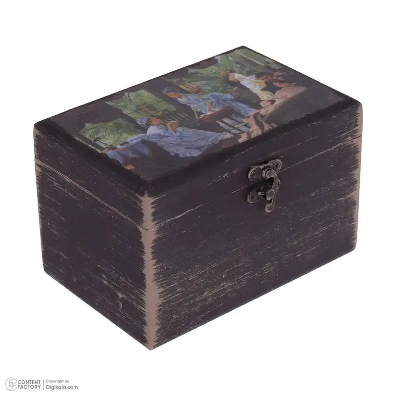 جعبه هدیه چوبی مدل هنری طرح عصرانه انگلیسی کد WB001