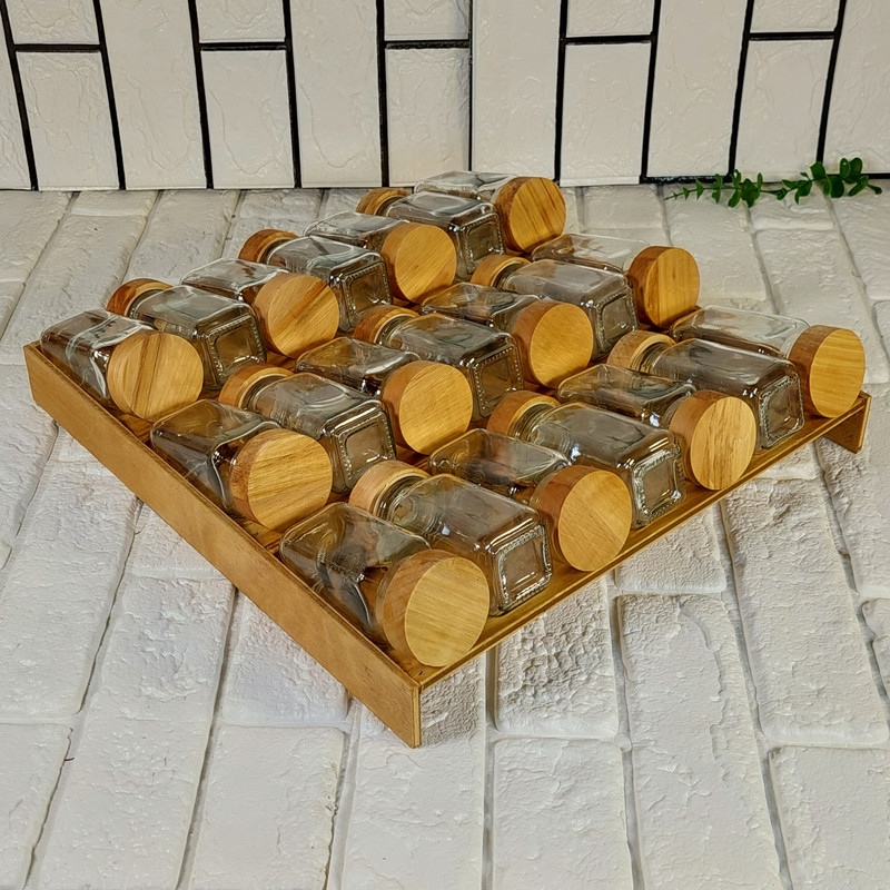 ست جای ادویه 21 پارچه مدل مکارتی کد M10 به همراه استند