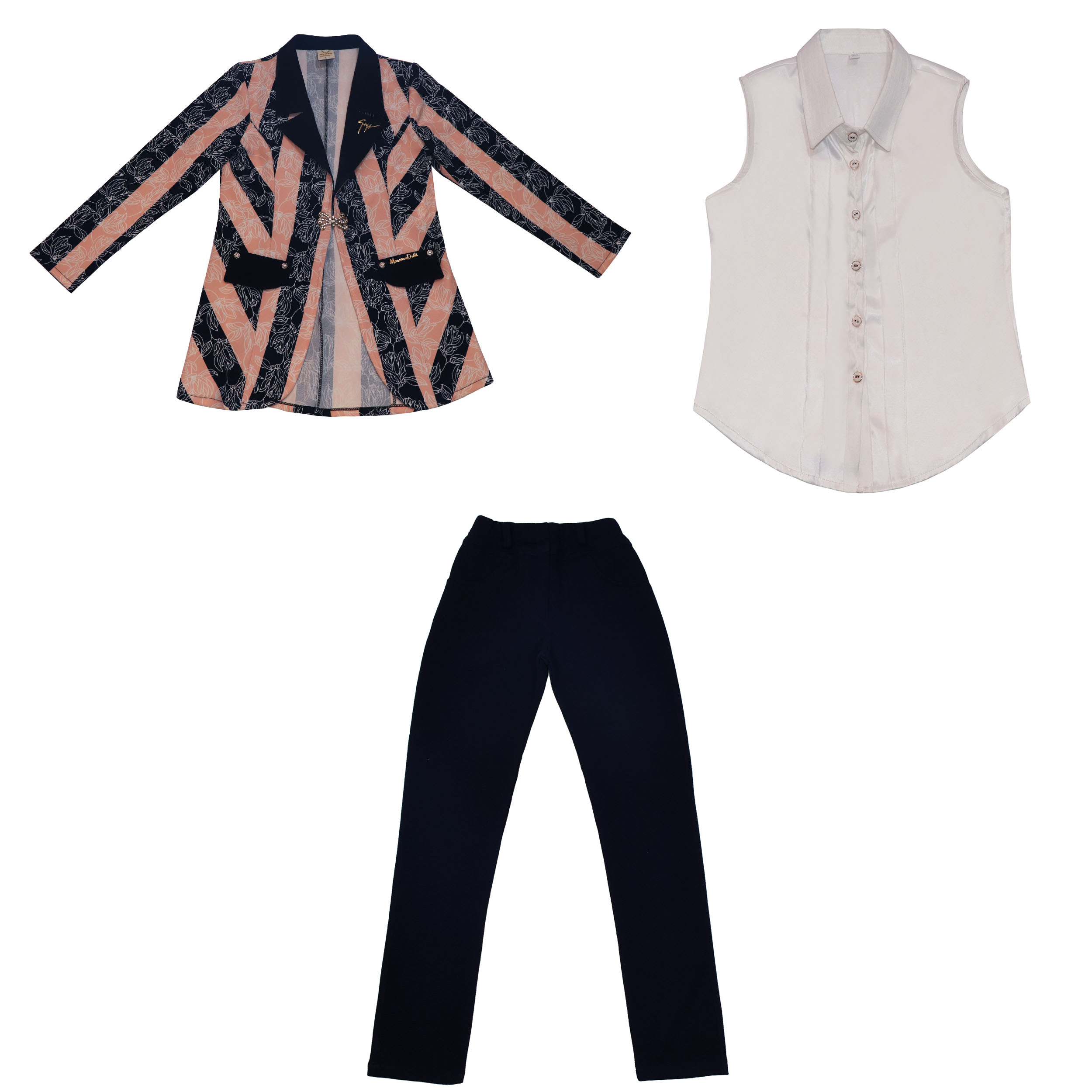 ست 3 تکه لباس دخترانه مدل لیندا