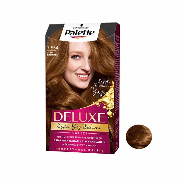 کیت رنگ مو پلت سری DELUXE شماره 554-7حجم 50 میلی لیتر رنگ عسلی کاراملی