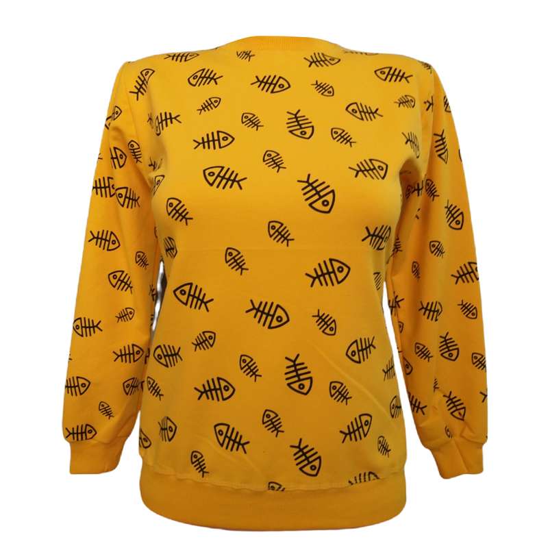 سویشرت زنانه مدل ماهی کد 0082 رنگ زرد