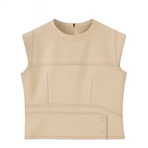 بلوز آستین تا روی شانه یقه گرد زنانه مدل ٢٠٦٥