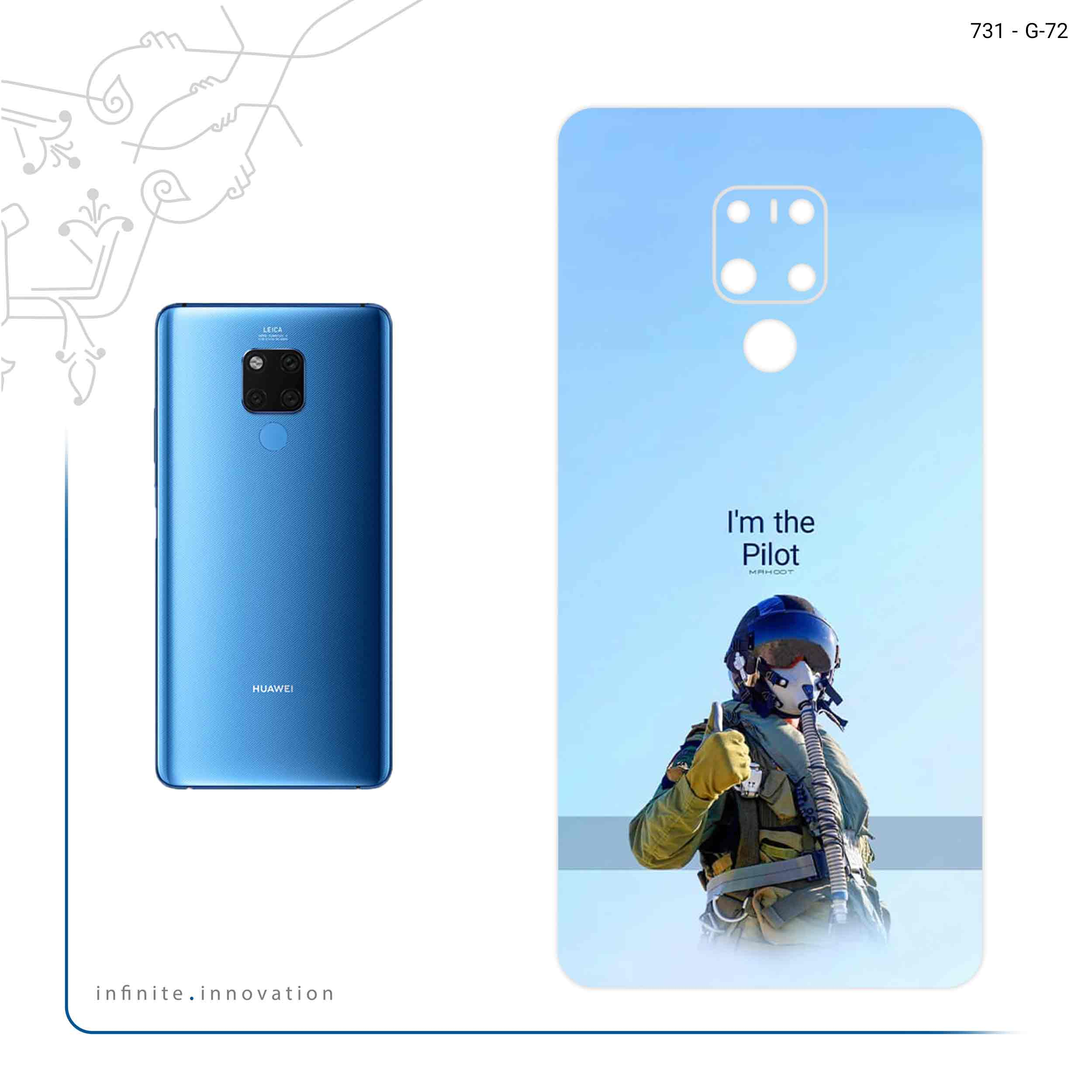 برچسب پوششی ماهوت مدل Pilot مناسب برای گوشی موبایل هوآوی Mate 20 X