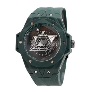 ساعت مچی عقربه‌ای مردانه هابلوت مدل عنکبوتی اسکلتون بند پیو کد 4