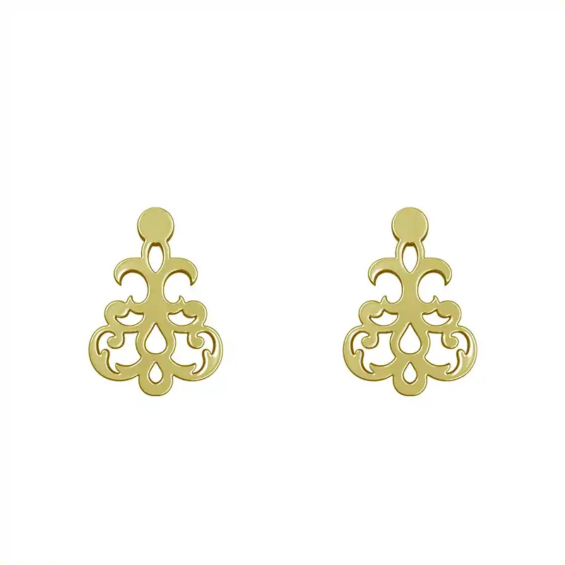 گوشواره طلا 18 عیار زنانه مدوپد مدل اسلیمی کد GA1-15283