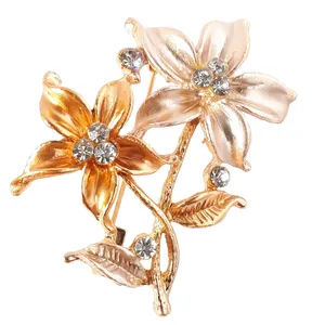 سنجاق سینه زنانه مدل دو گل NA007