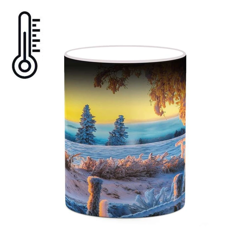 ماگ حرارتی کاکتی مدل منظره برفی کد mgh18525