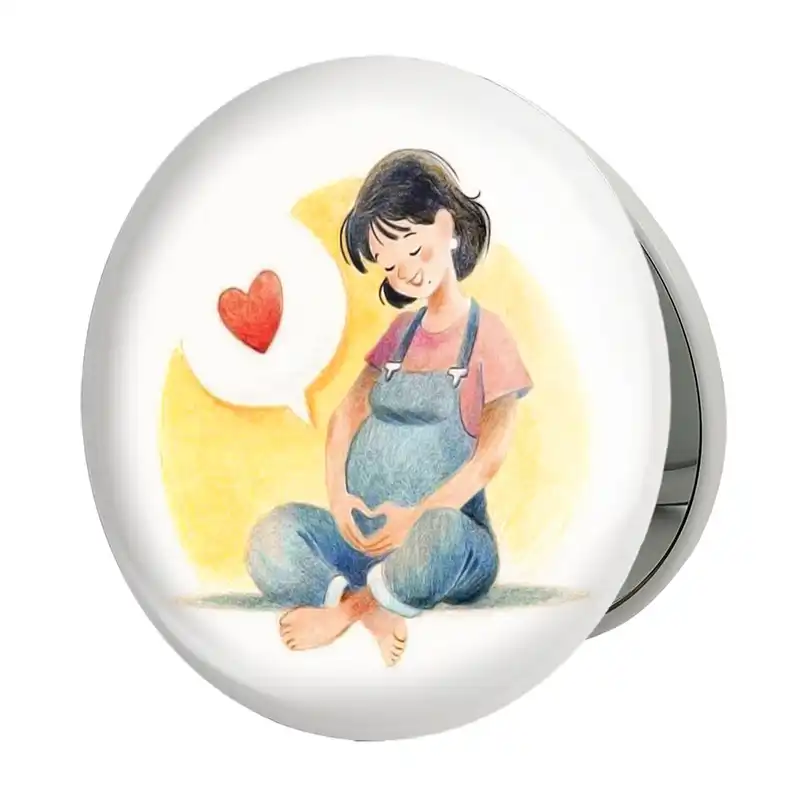 آینه جیبی خندالو طرح بارداری مدل تاشو کد 26700